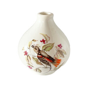 Vintage Lyon's Lair Hand Painted Bird Vase Jug Unique Pottery Handle